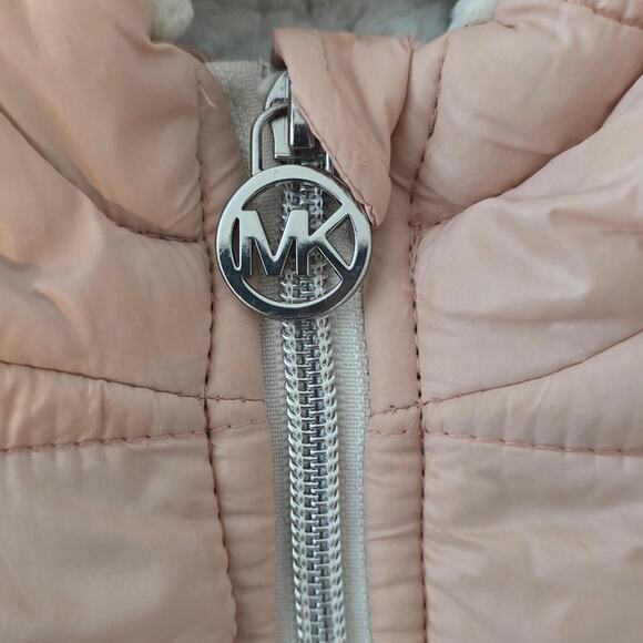 Michael Kors Toddlers GIRLS Pink Puffer Fleece Lined Hooded Jacket 4T - Picture 4 of 7